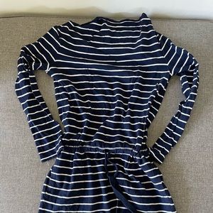 Long Sleeve Striped Dress - Relaxed Neck